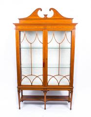 Antique Edwardian Satinwood Display Cabinet, circa 1900