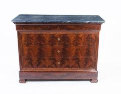 Antique French Empire Commode Chest Marble Top, circa 1840