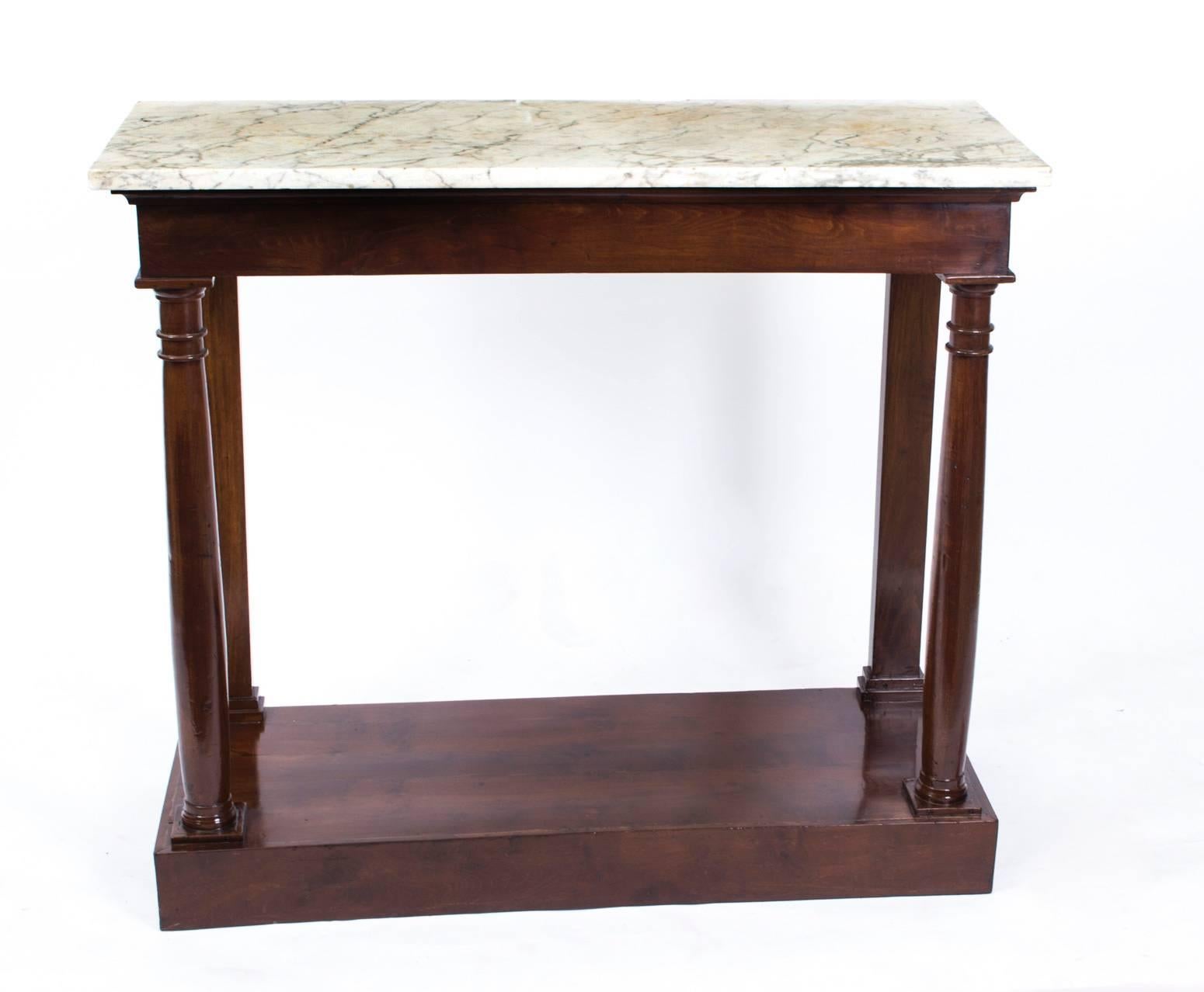 Antique French Empire Console Table Carrara Marble, circa 1810 at 1stDibs