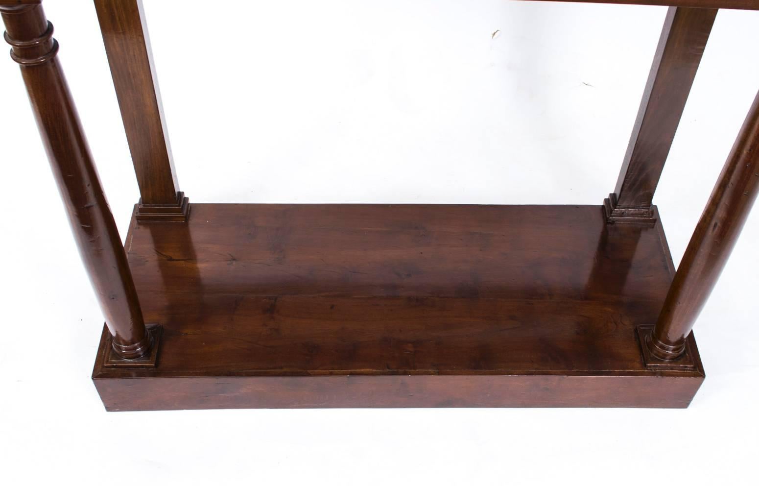 Antique French Empire Console Table Carrara Marble, circa 1810 at 1stDibs