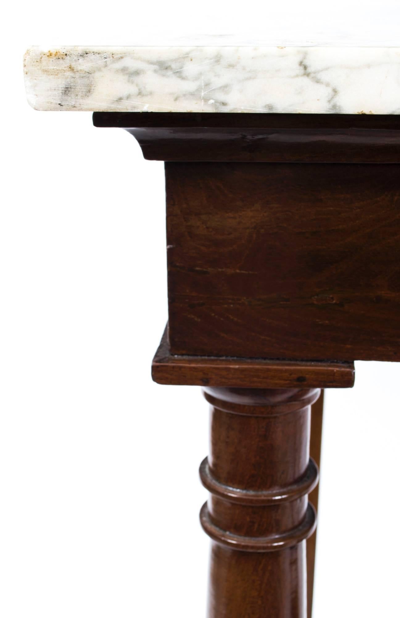 Antique French Empire Console Table Carrara Marble, circa 1810 at 1stDibs