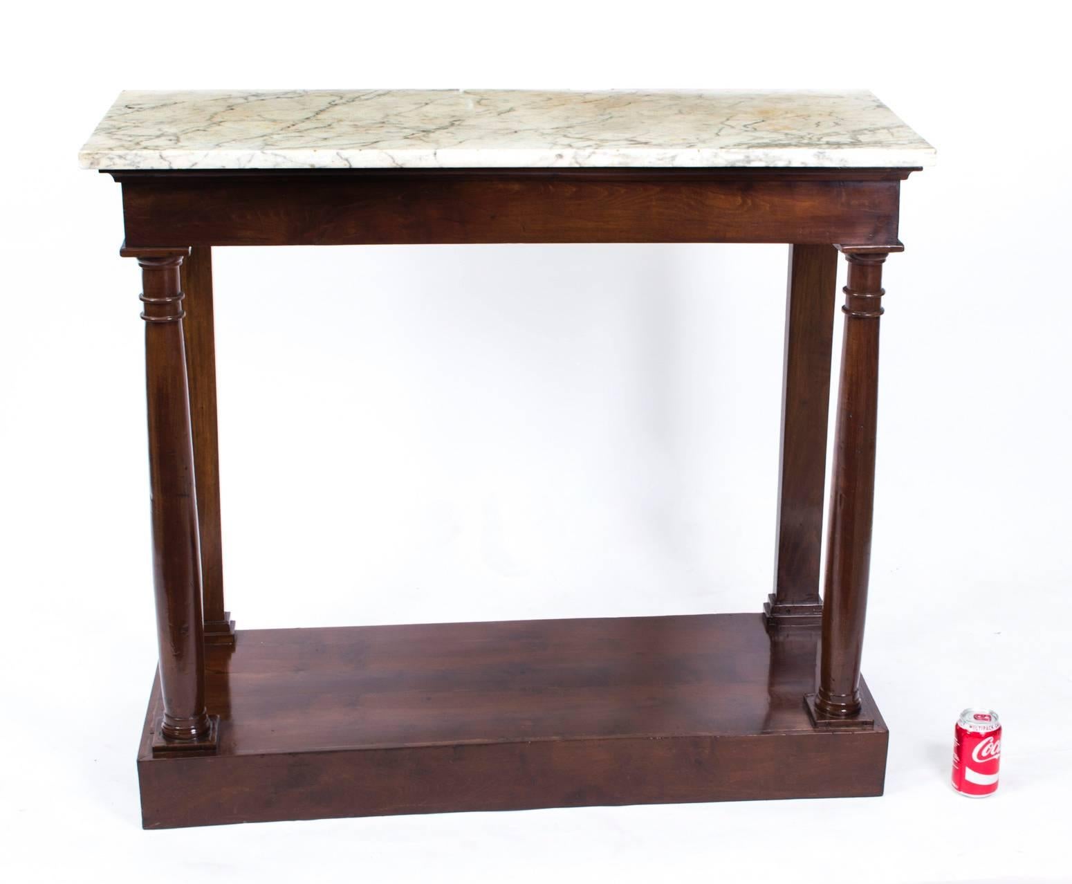 Antique French Empire Console Table Carrara Marble, circa 1810 at 1stDibs