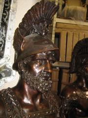 Magnificent Pair of Huge Bronze Roman Soldier Statues