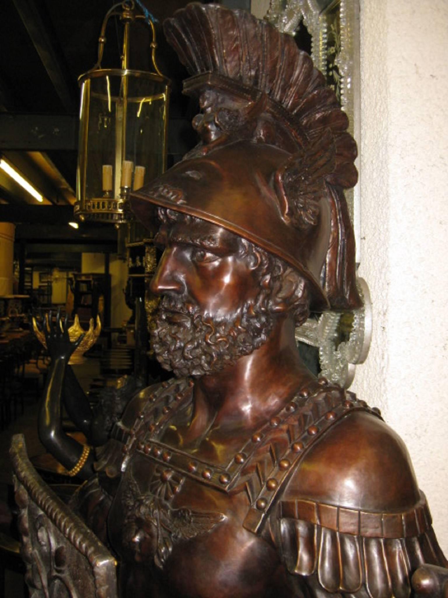 brass soldier statues