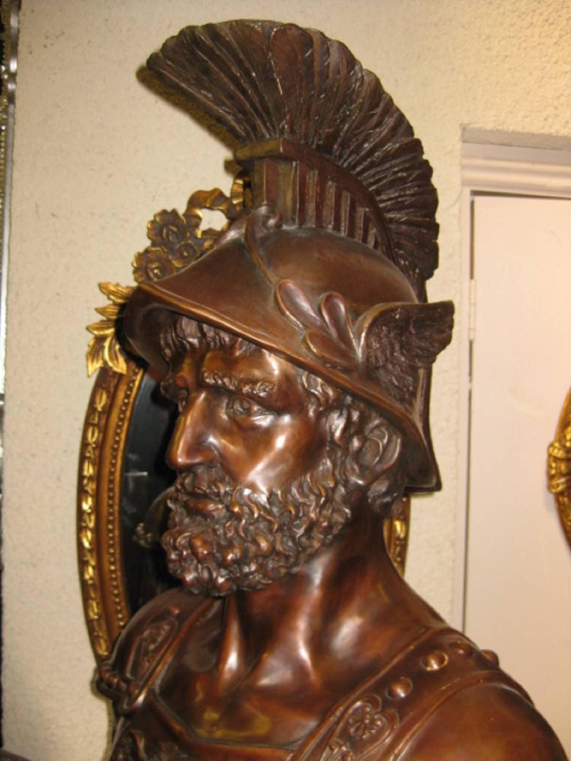 Magnificent Pair of Huge Bronze Roman Soldier Statues For Sale at 1stdibs