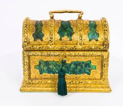 Antike Asprey Schmuckschatulle Ormolu & Malachit:: um 1870