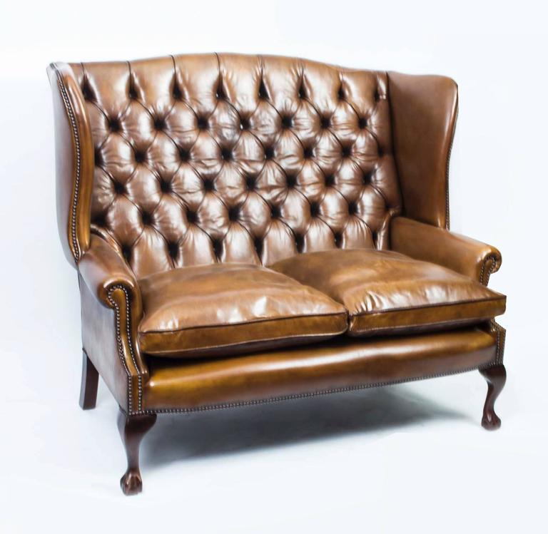 Bespoke English Handmade Three Leather Suite Chippendale Hazel