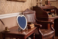 Antique Sterling Silver Heart Photo Frame by Syner & Beddoes 19th Century