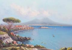 Vintage Oil Painting of the Bay of Naples
