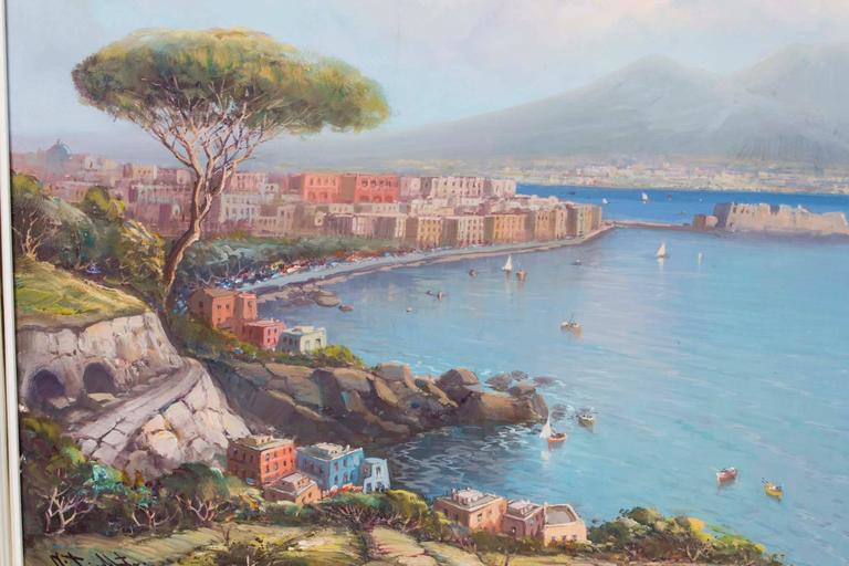 Vintage Oil Painting Of The Bay Of Naples At 1stdibs