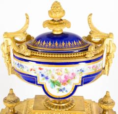 19th Century French Ormolu Porcelain Mantel Clock