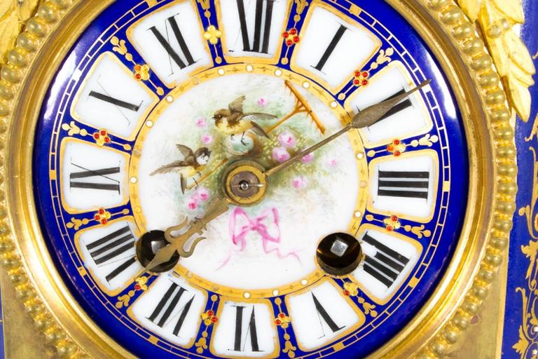 19th Century French Ormolu Porcelain Mantel Clock at 1stDibs french