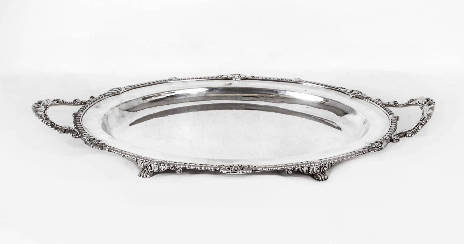 Antique Large Sterling Silver Tray by Paul Storr 1826 3