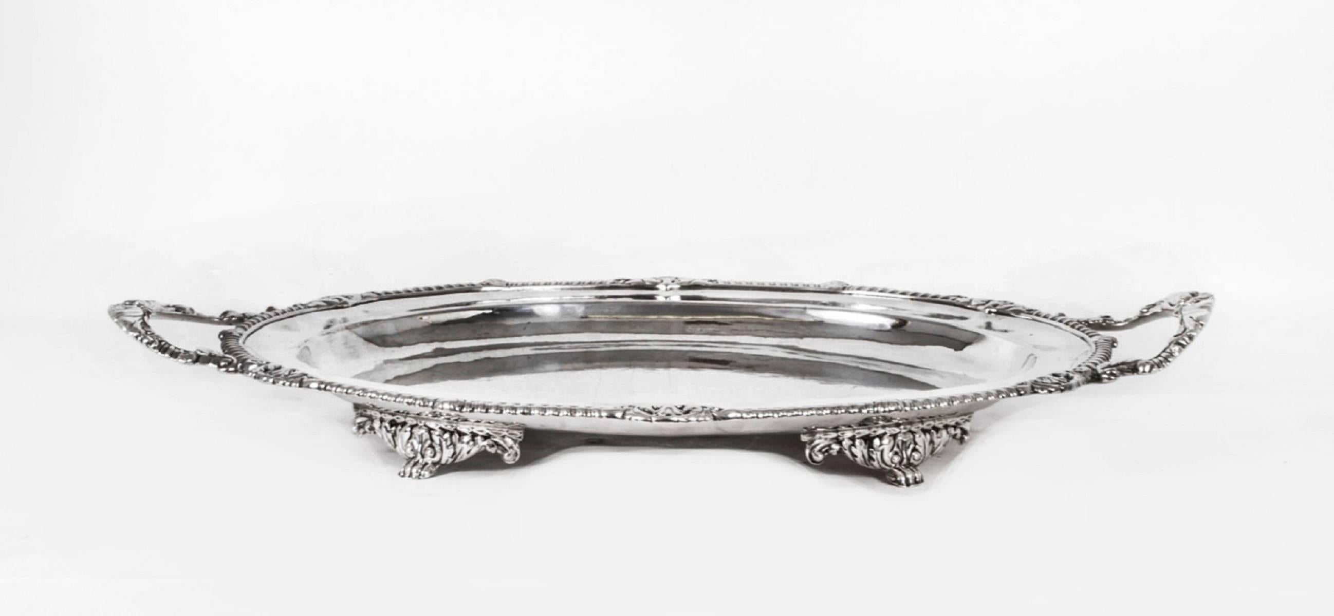 Antique Large Sterling Silver Tray by Paul Storr 1826 4