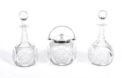 Antique Silver Plated Tantalus Cut-Glass Decanters, circa 1880