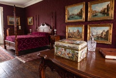 Antique Italian Large Capodimonte Porcelain Table Casket 19th Century