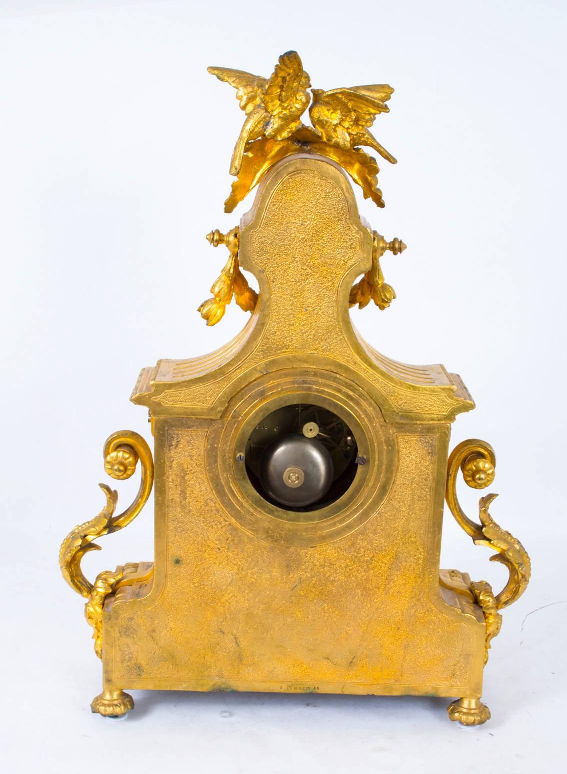 Mid-19th Century 19th Century French Ormolu Sevres Porcelain Mantel Clock