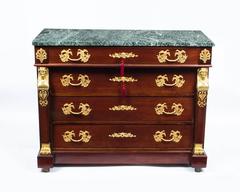 Antique French Empire Commode Chest Marble-Top, circa 1880