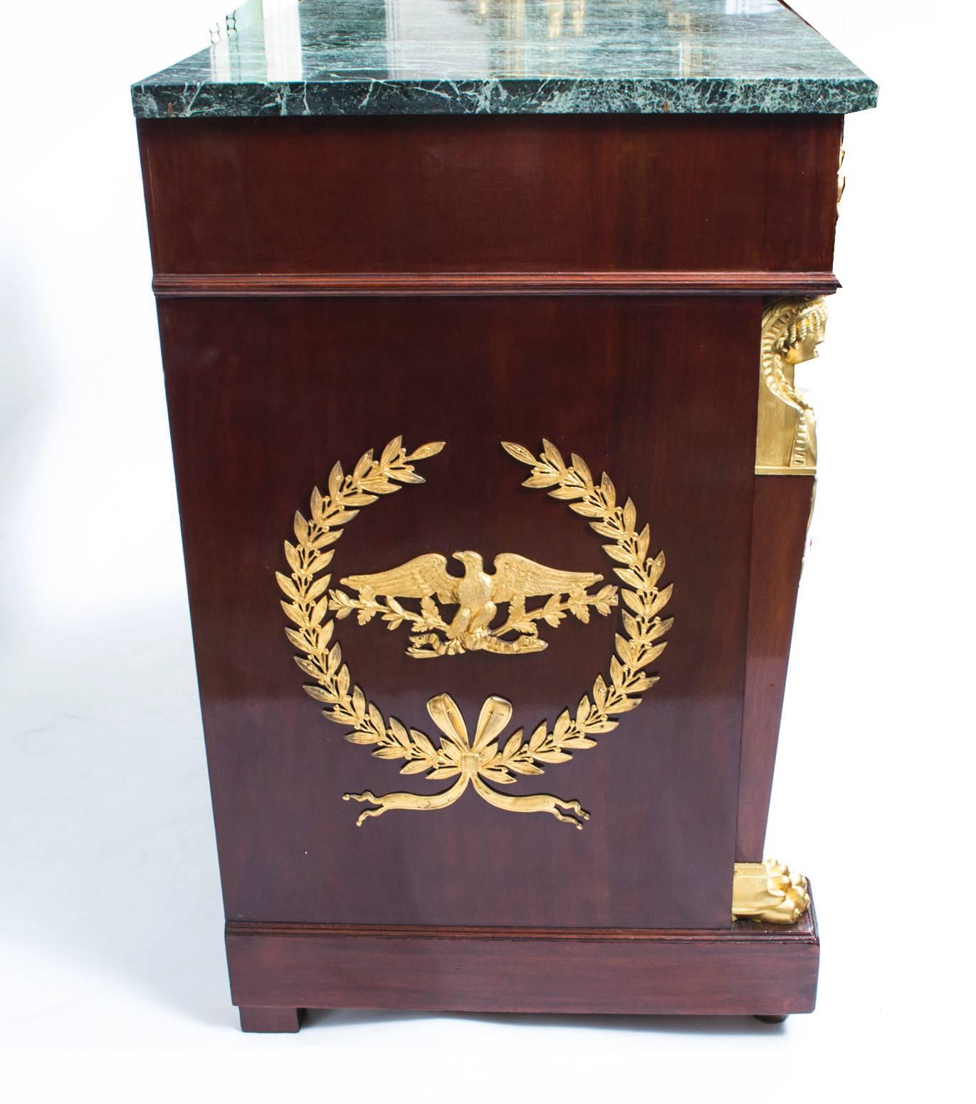 Antique French Empire Commode Chest Marble-Top, circa 1880 4