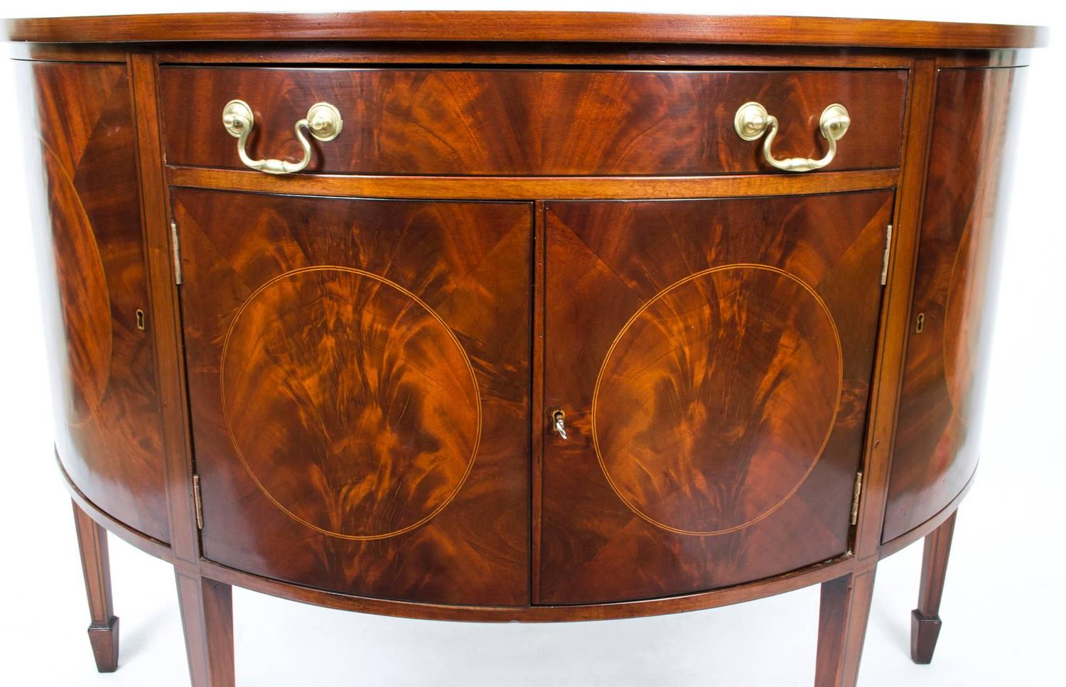 Antique George III Half-Moon Mahogany Side Cabinet, circa ...
