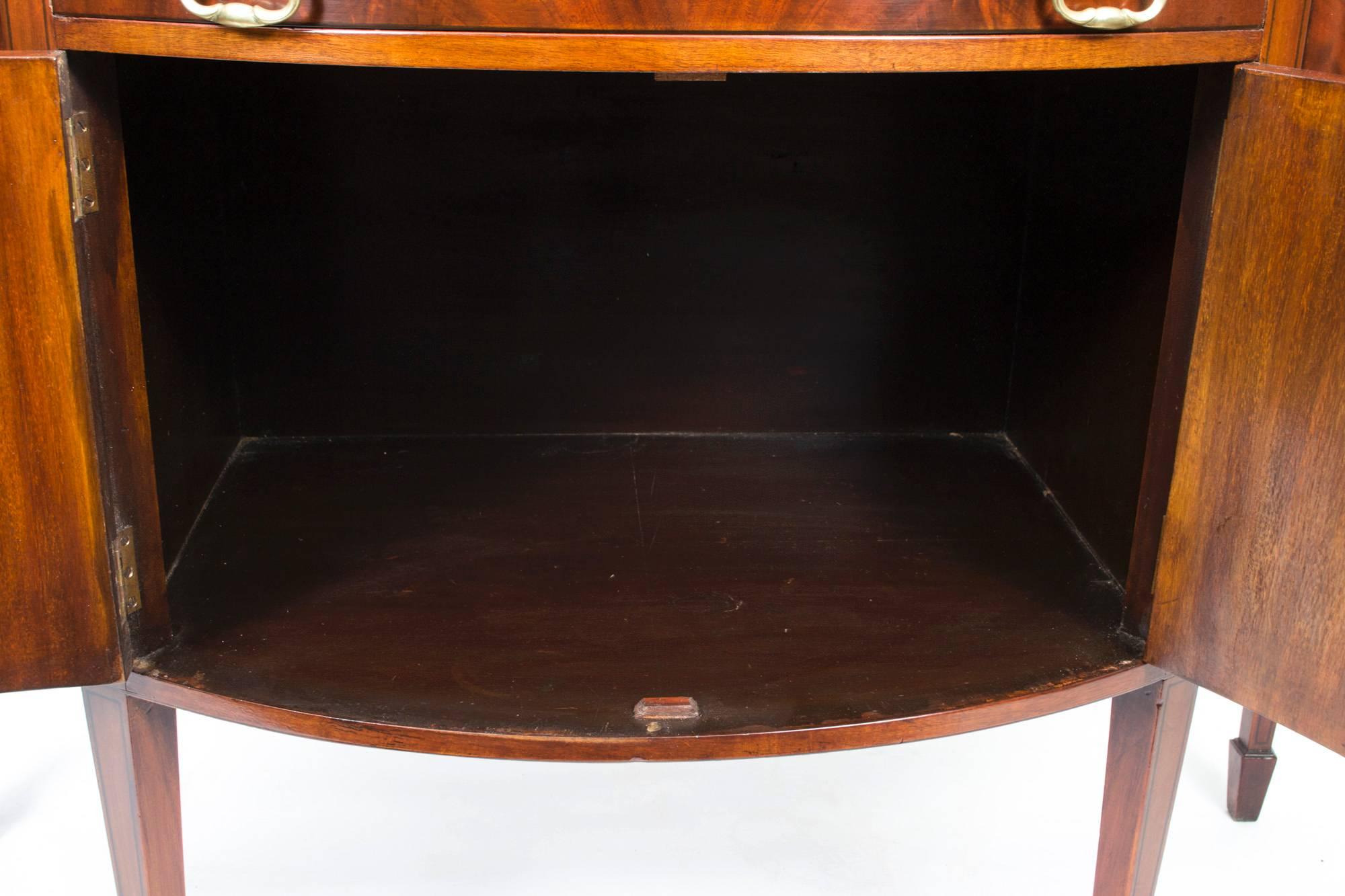 English Antique George III Half-Moon Mahogany Side Cabinet, circa 1780