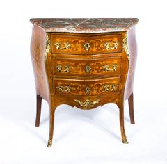 Antique French Louis XV Commode Rouge Marble, circa 1880