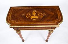 Antique Kingwood and Marquetry Card Games Table, circa 1880