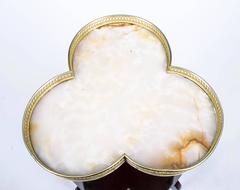 French Empire White Marble Trefoil Occasional Table, circa 1900