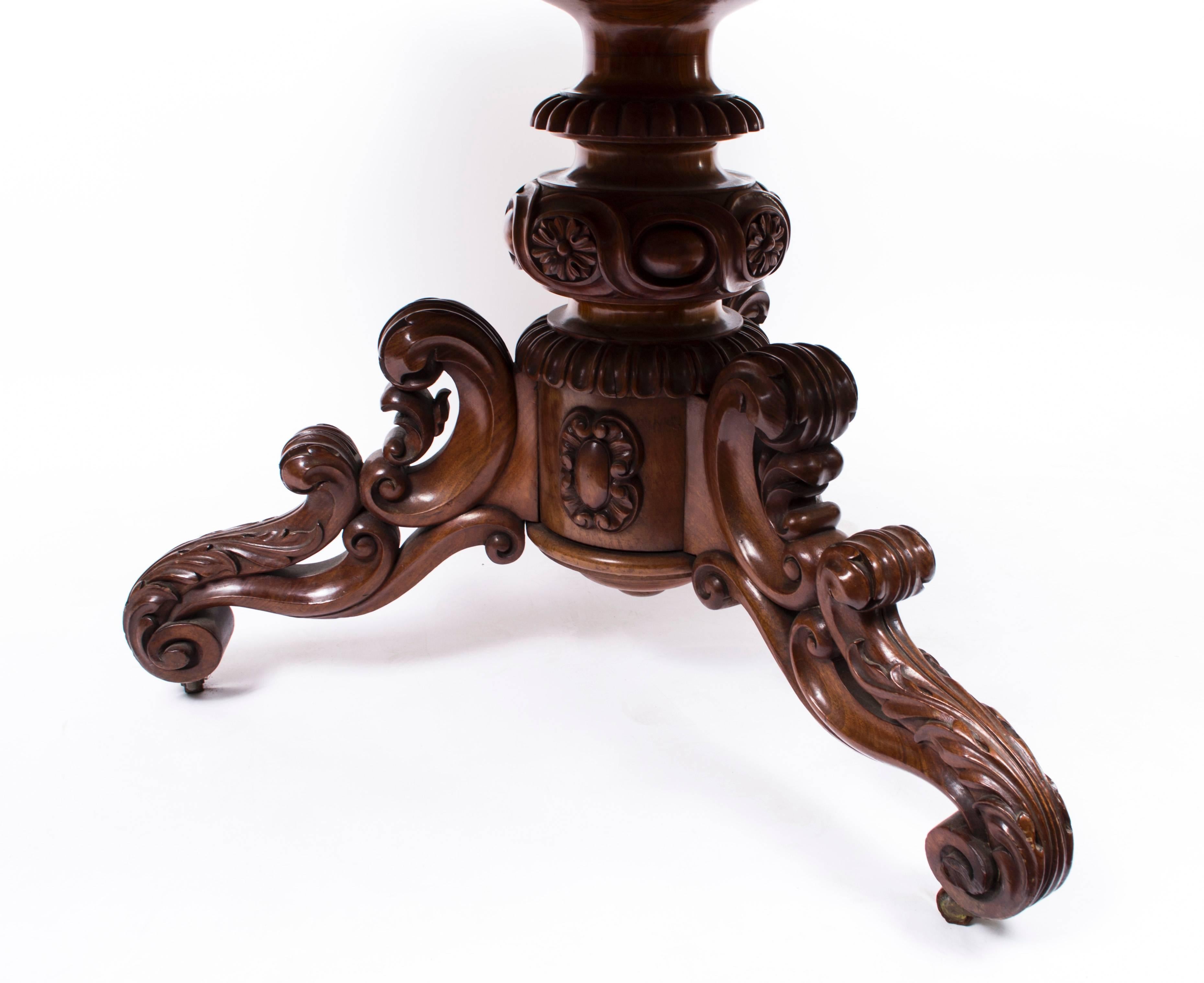 Antique French Gueridon Mahogany Centre Table, circa 1850 2