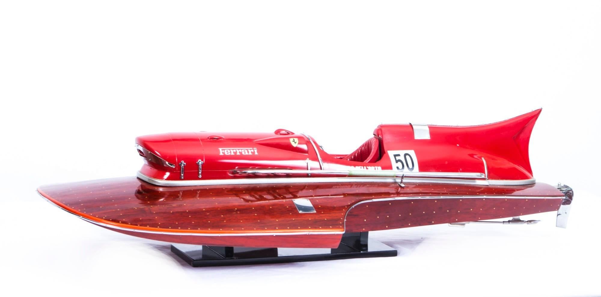 Italian Vintage Model of a Ferrari Hydroplane, 1954