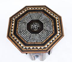 Antique Persian Inlaid Octagonal Occasional Table, circa 1900