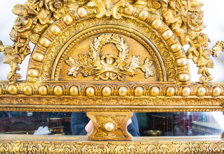 Antique Giltwood Overmantel Rococo Cushion Mirror, circa 1870 For Sale at 1stdibs