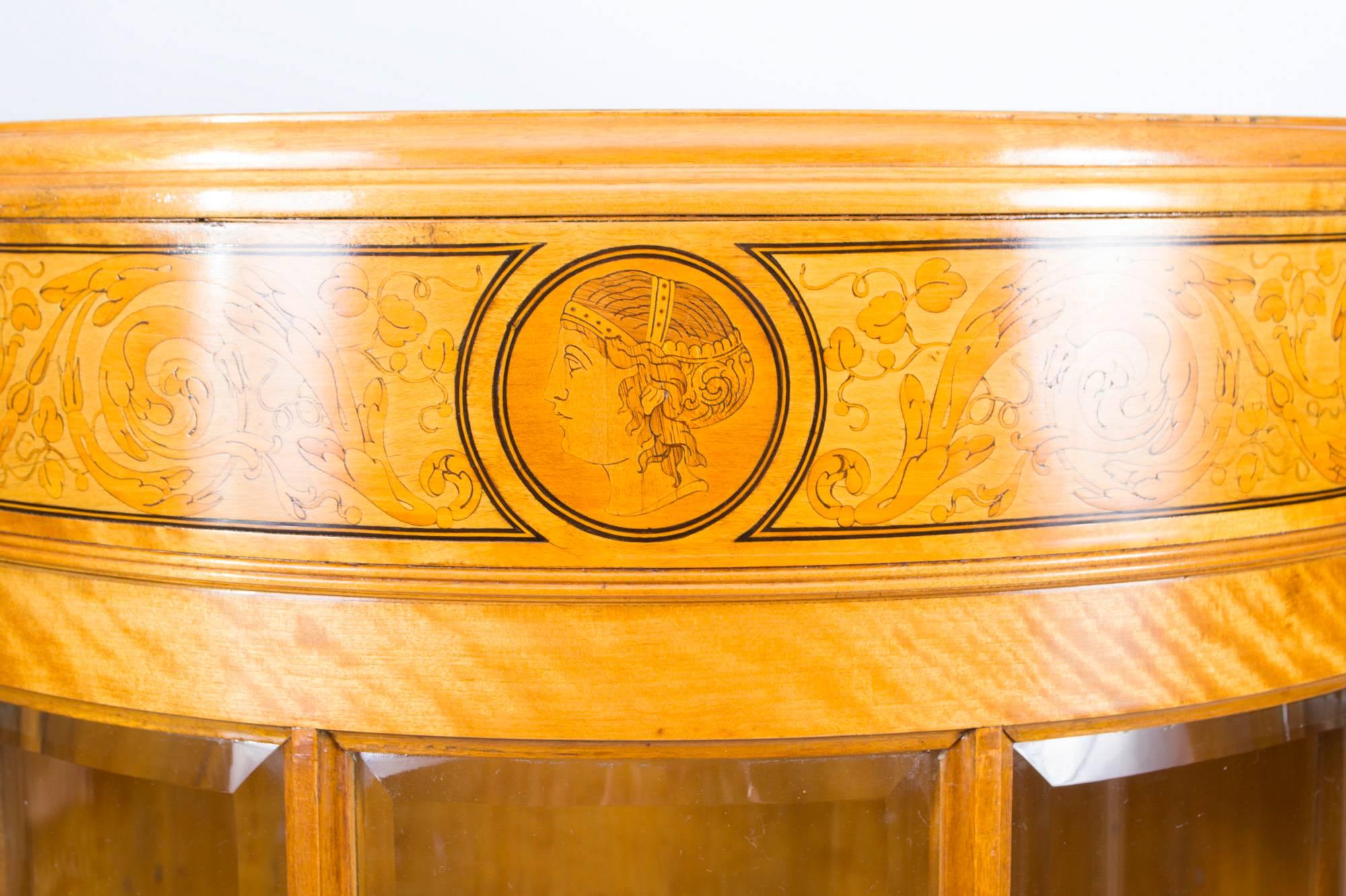 Late 19th Century 19th Century Late Victorian Satinwood Display Cabinet
