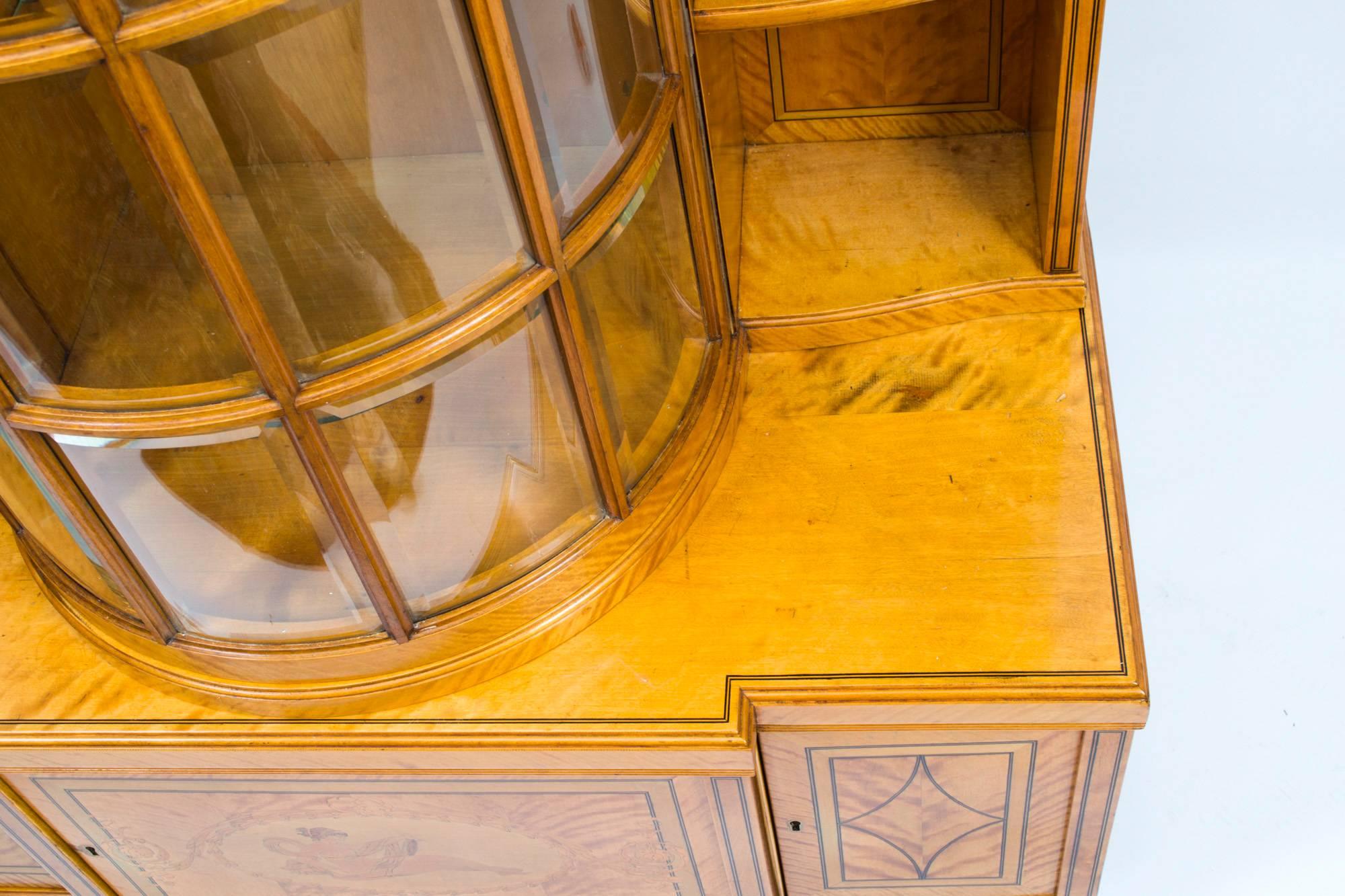 19th Century Late Victorian Satinwood Display Cabinet 1