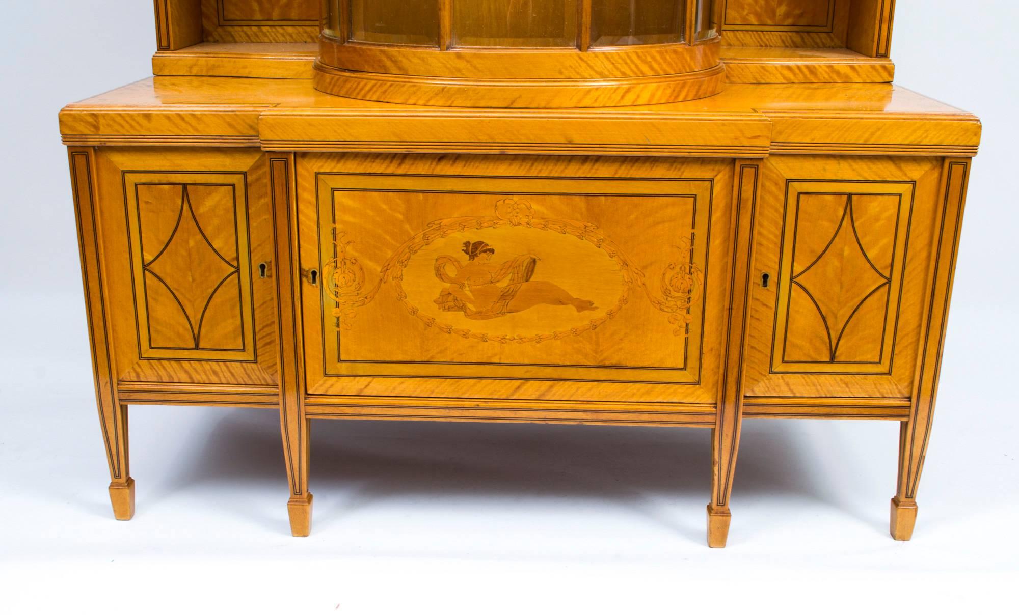 19th Century Late Victorian Satinwood Display Cabinet 4