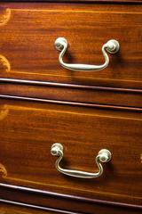 Antique Edwardian Flame Mahogany Marquetry Chest