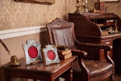 Antique Pair Sterling Silver Photo Frames Mappin Bros 20th Century