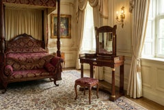 Antique French Empire Mahogany Dressing Table & Mirror 19th Century