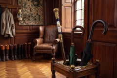 Antique French Gold Plated Sevres Porcelain Walking/ Sword Stick 19th Century