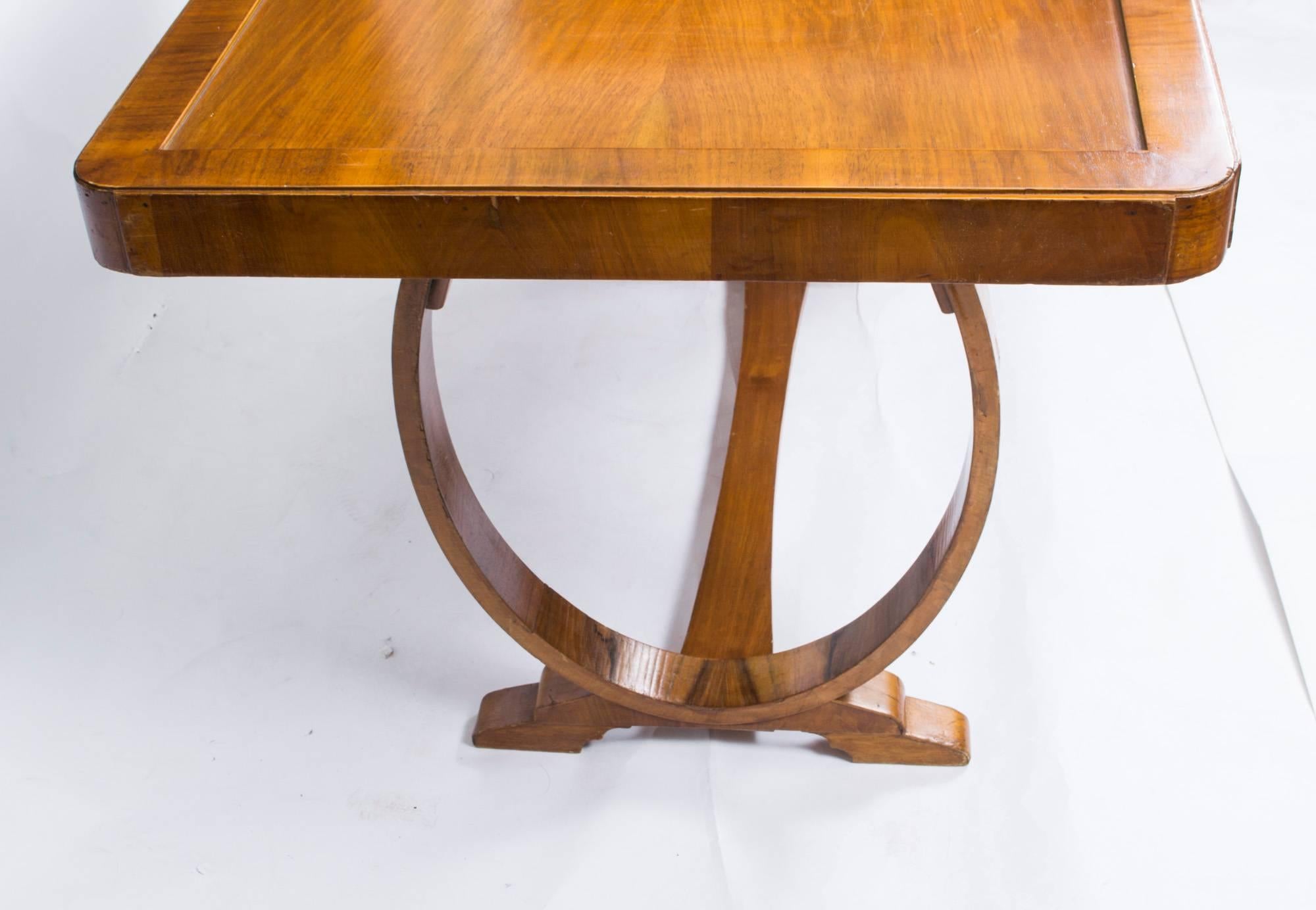 Antique Art Deco Dining Table and Six Chairs, circa 1930 In Excellent Condition In London, GB