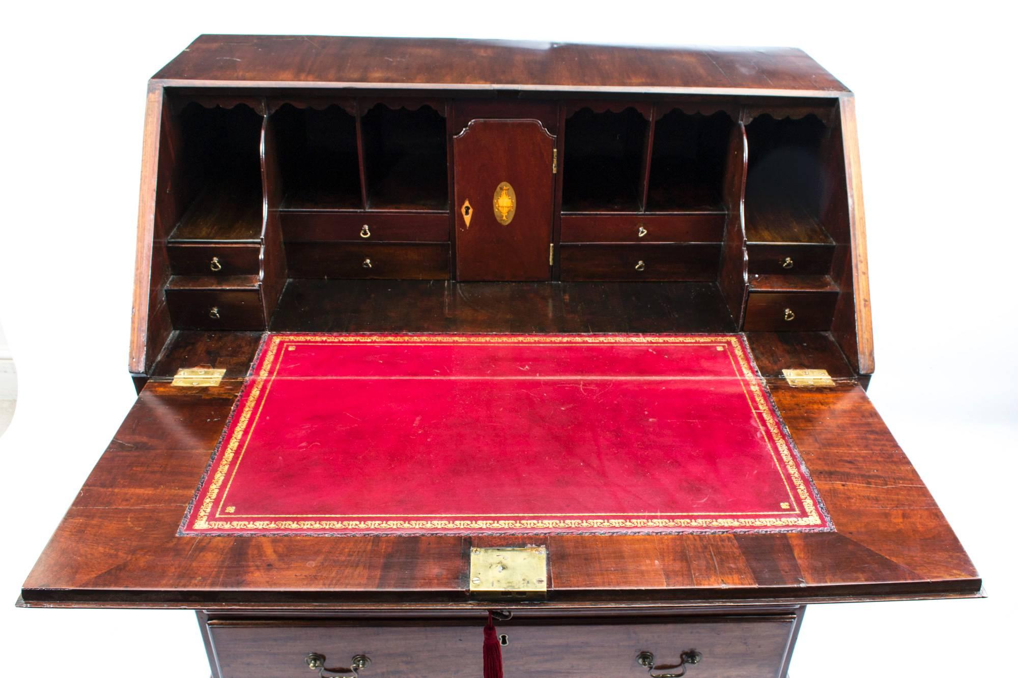 18th Century English George III Mahogany Bureau In Excellent Condition In London, GB