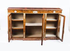 Antique Victorian Walnut Credenza Sevres Plaques, circa 1860