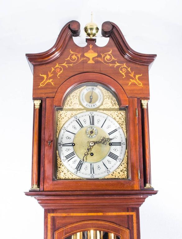 Antique English Nine Tube Musical Longcase Clock, circa 1900 For Sale