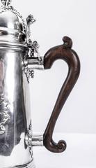 Antique Queen Anne Silver Cut Card Chocolate Pot, 1704