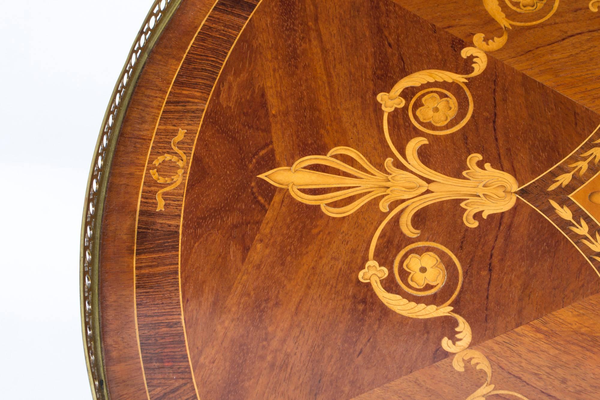 Vintage French Empire Style Marquetry Coffee Table, circa 1970 3