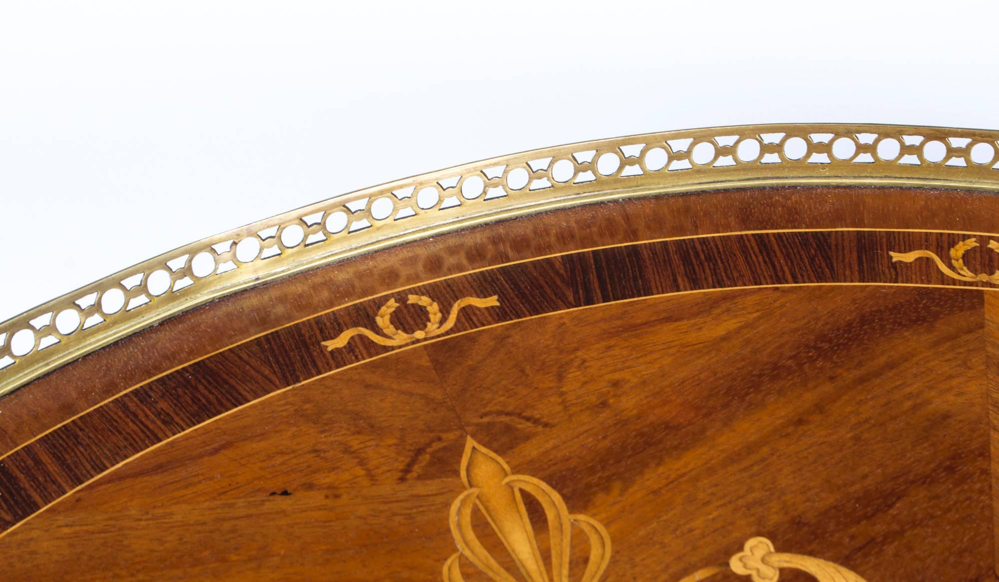 Vintage French Empire Style Marquetry Coffee Table, circa 1970 4