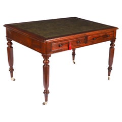 Antique 4ft Victorian Partners Writing Table Desk 19th Century
