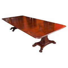 Antique 10ft6" George IV Regency Twin Pedestal Dining Table 19th Century