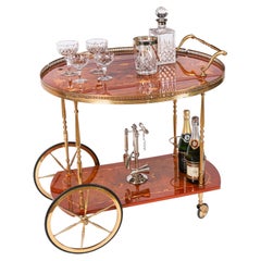 Carrito de bebidas vintage de Sorrento con marquetería italiana, de mediados del siglo XX (h. 1960)