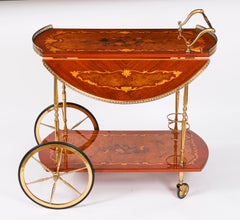 Carrito de bebidas vintage de Sorrento con marquetería italiana, de mediados del siglo XX (h. 1960)